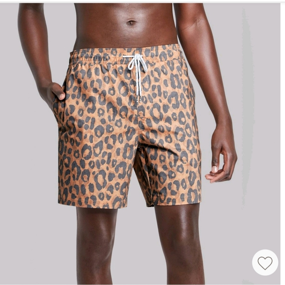 Original use size 4xl and 5xl cheetah swim trunks